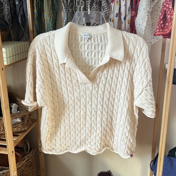 KULE Tops - Kule Cropped Cable Polo